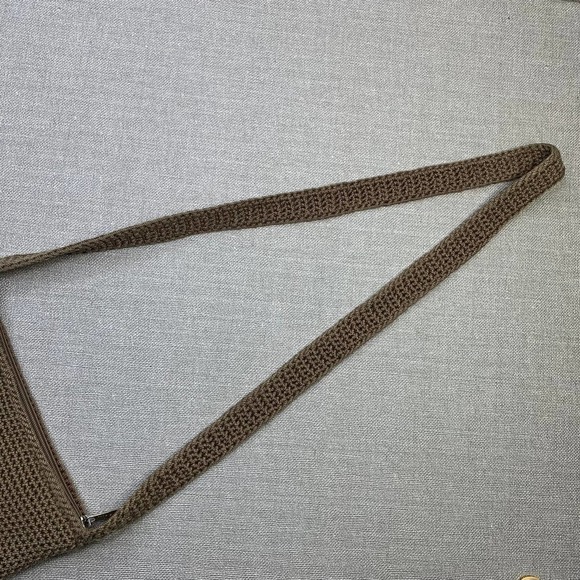 The Sak 90s Y2K Vintage Crochet Crossbody Bag Small Size Tan Brown - Picture 8 of 9